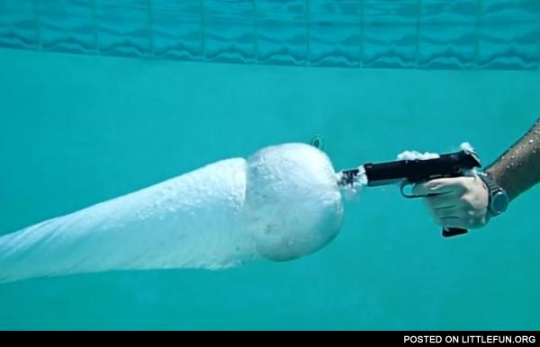 Underwater gun shot