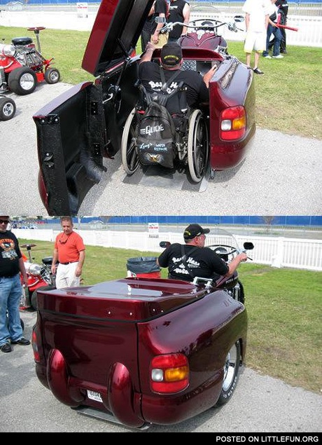 Boss Hoss trike for those on wheelchair