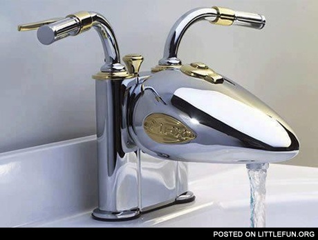 Creative home design. Moto faucet.