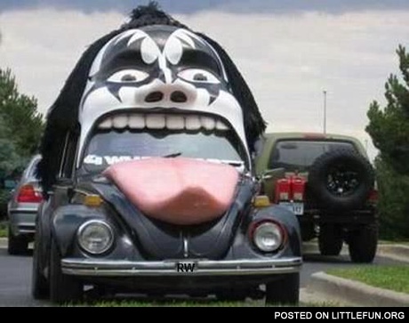 Crazy fan's car. KISS.