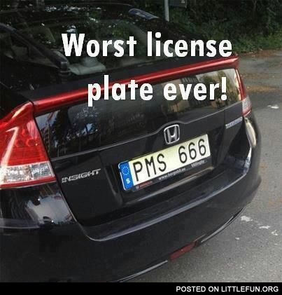 Worst car license plate ever