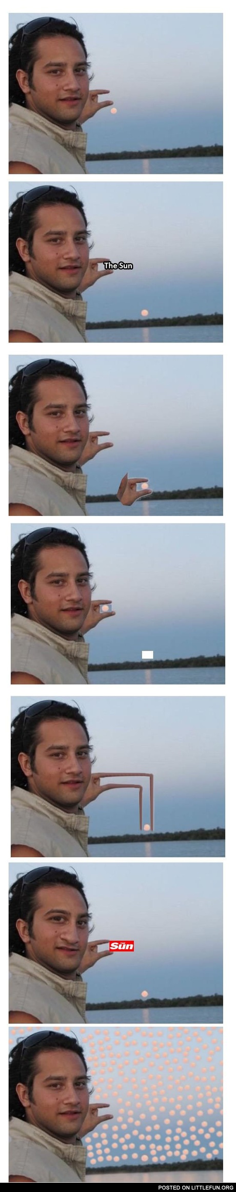 Guy and the Sun. Photoshop please.