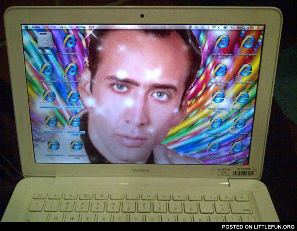 MacBook Nicolas Cage screen