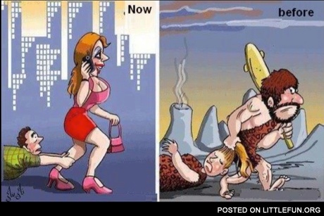 Men and women, before and now.