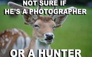 Not sure if he's a photographer or a hunter.