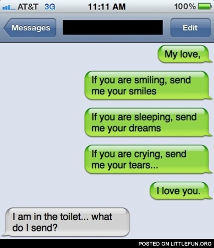 iPhone sms: My love