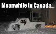 Meanwhile in Canada. Snow car.