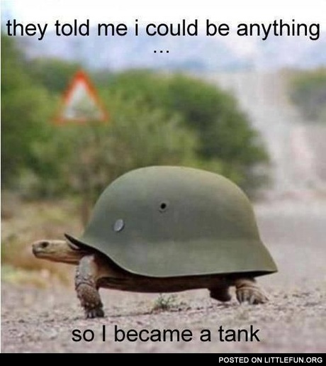 They told me I could be anything... So I became a tank.
