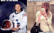 Went to the Moon, took 5 photos. Went to the bathroom, took 37 photos.