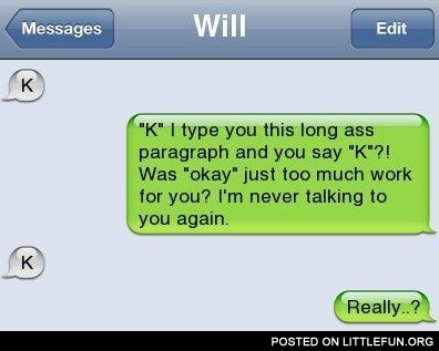iPhone sms: K
