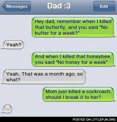 iPhone sms: C*ckroach