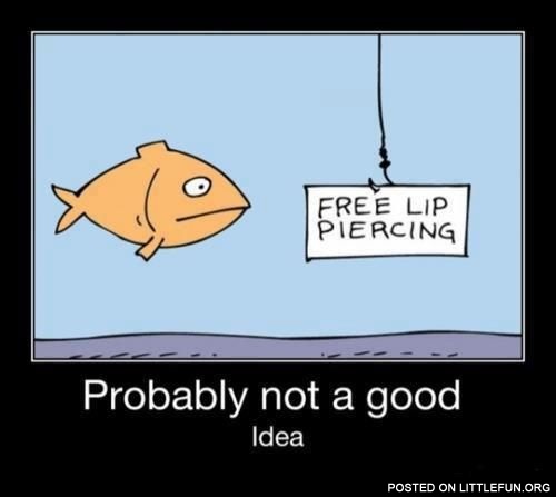 Free lip piercing