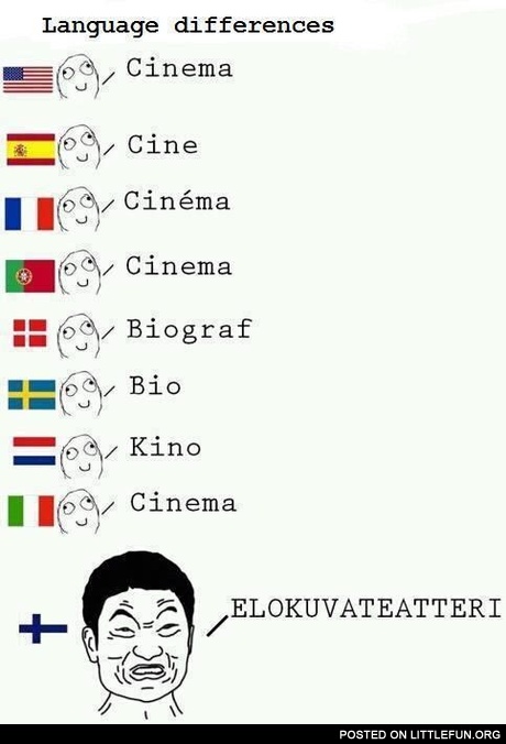Cinema - language differences