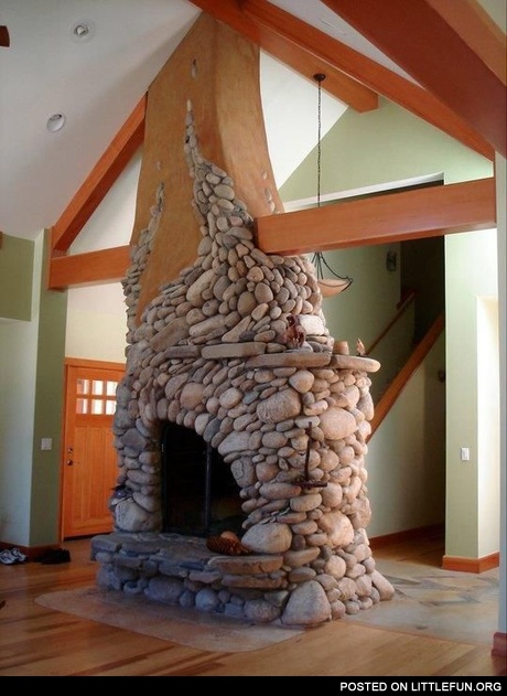 Interesting design of the fireplace