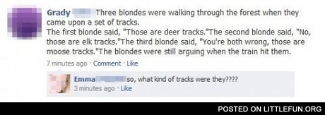 Three blondes were walking through the forest
