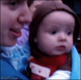 Little baby and firework
