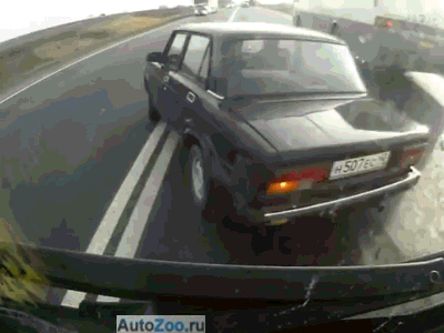 Road accident and lucky guy