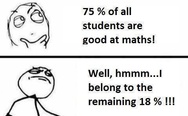 75% of all students are good at maths