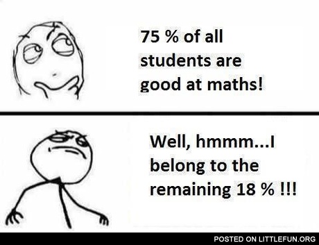 75% of all students are good at maths