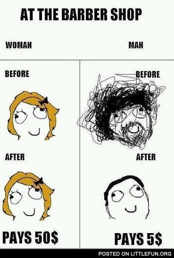 At the barber shop