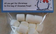 Funny Christmas gift. Snowman poop.
