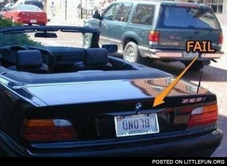 License plate fail