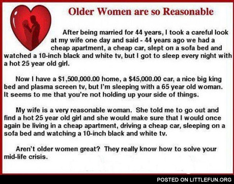 Older women are so reasonable