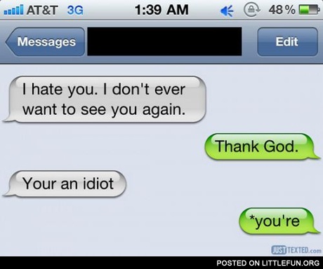 SMS: I hate you