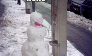 Snowman and phone