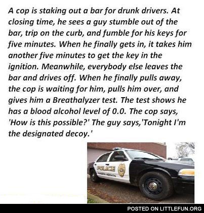 Cop, car, drunk drivers
