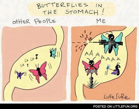 Butterflies in the stomach