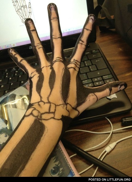 I draw on my hand a lot