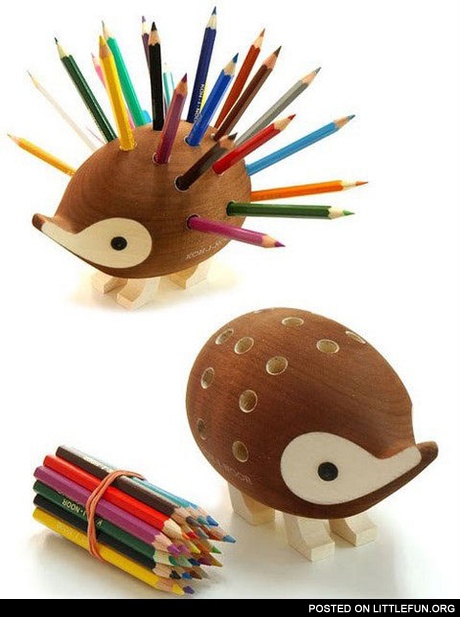 Porcupine pencil holder