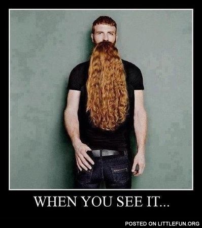 When you see it... Nice beard, bro.
