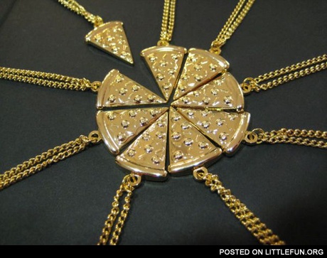 Pizza friendship necklace