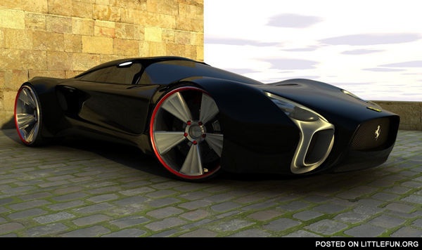 Black Ferrari Concept Car
