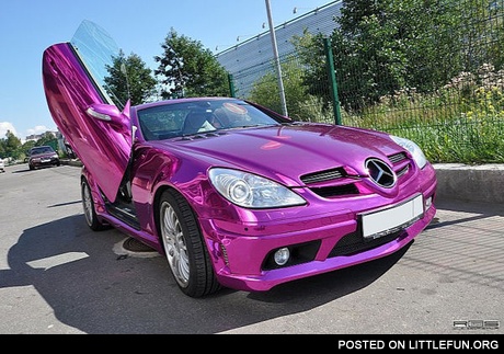 Mercedes SLK purple chrome