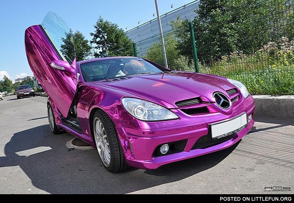 Mercedes SLK purple chrome