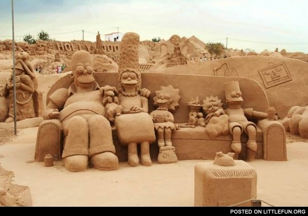Sand sculptures - Simpsons