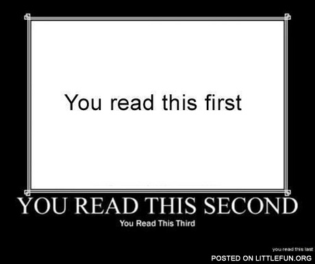 You read this first