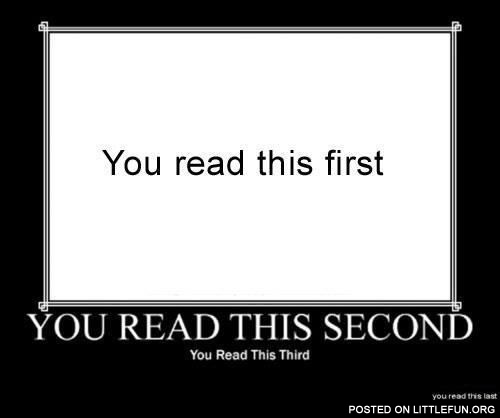 You read this first