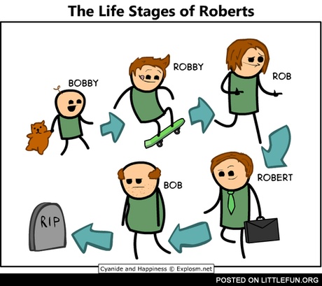 The life stages of Roberts
