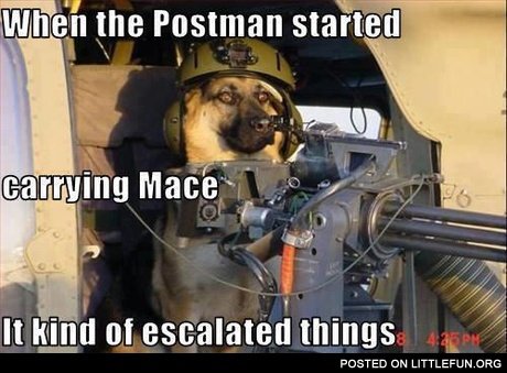 When the postman started carrying mace