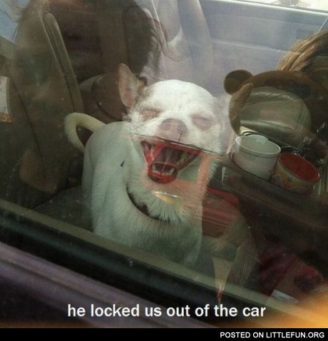 He locked us out of the car