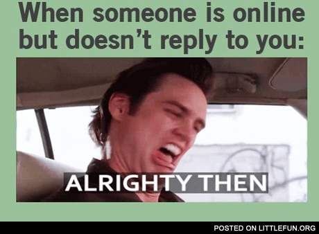 When someone is online but doesn't reply to you