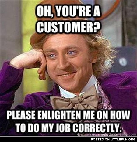 Oh, you are a customer