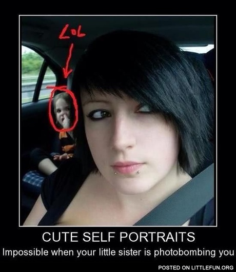 Photobombing level: little sister