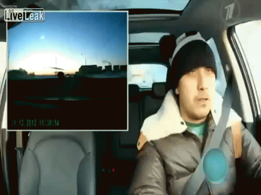 Harsh russian driver and meteorite