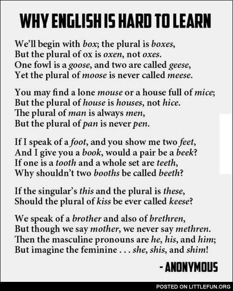 Why English is Hard to Learn