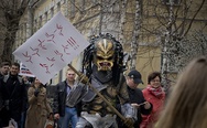 Predator protester